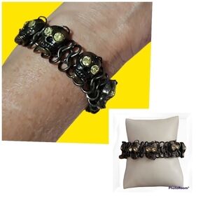 Bronze Skull Poison Chainmaille Goth Grunge Gasparilla Festival Bracelet